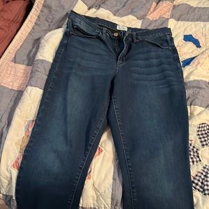 Size 14, dark blue skinny jeans, super stretchy